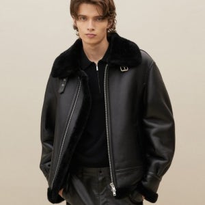 [스페로네] 리얼 B3 무스탕 자켓 맨 (블랙) real B3 mustang jacket black