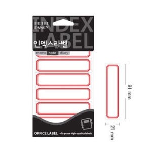 일반 견출지 적색 223R 91x21mm