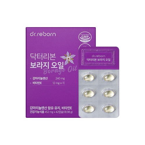[닥터리본]유기농 <b>보라지 오일</b> 감마리놀렌산 (42캡슐)