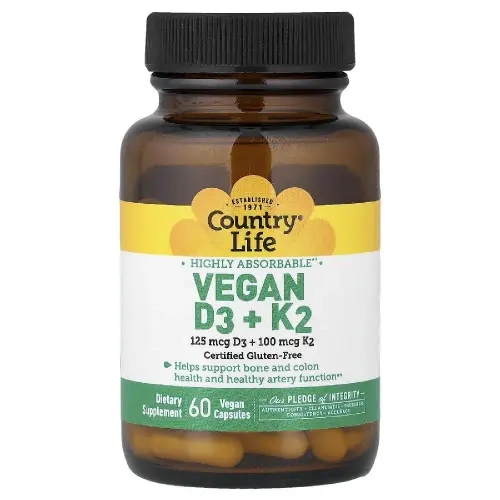 <b>컨트리라이프</b> 비건 <b>비타민</b>D3 <b>비타민K2</b> Vegan D3 + <b>K2</b> 베지캡슐 60정