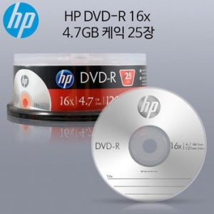 HP Media 케이스 DVD-R 케익 16x 4.7GB 25p