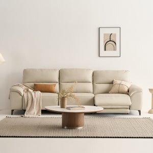 더 마제스 4인 가죽 리클라이너 소파 소프트 샌드