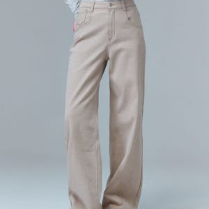 [마롭] 9150 기모 칼라 와이드 팬츠 (베이지) MDPE49150BE026