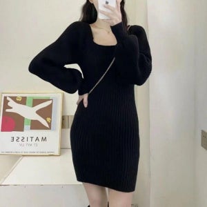 가을 봄니트 미니원피스 여성 데이트룩 코디