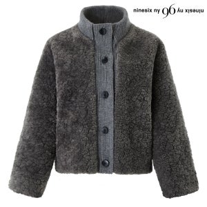 나인식스뉴욕 양털 골지 니트 배색 데일리 자켓 (NP4JK003L0)