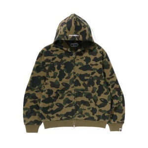 베이프 크롭 핏 집 후드 그린 0ZXSWM115308O 퍼스트 카모 헤비 워시 146898054