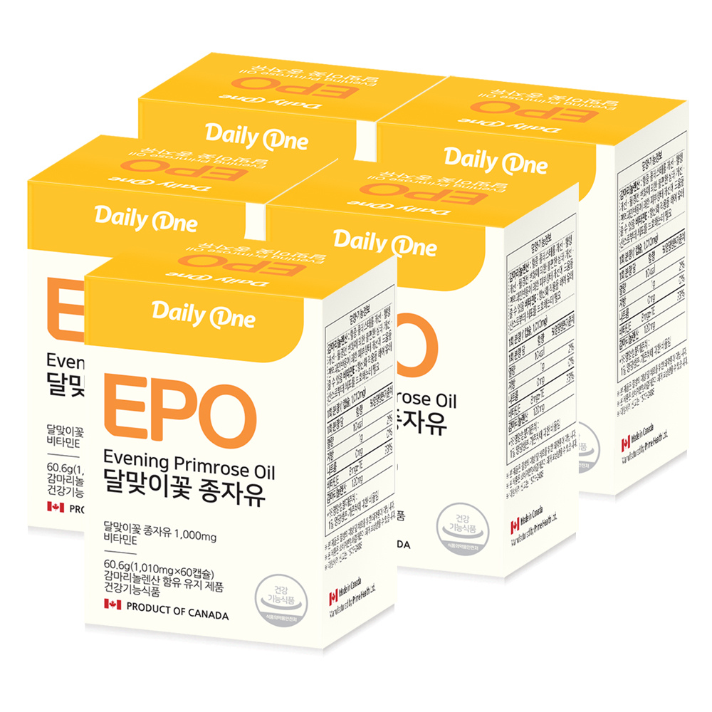 <b>데일리원</b> EPO <b>달맞이꽃 종자유</b> 감마리놀렌산 비타민E 5통