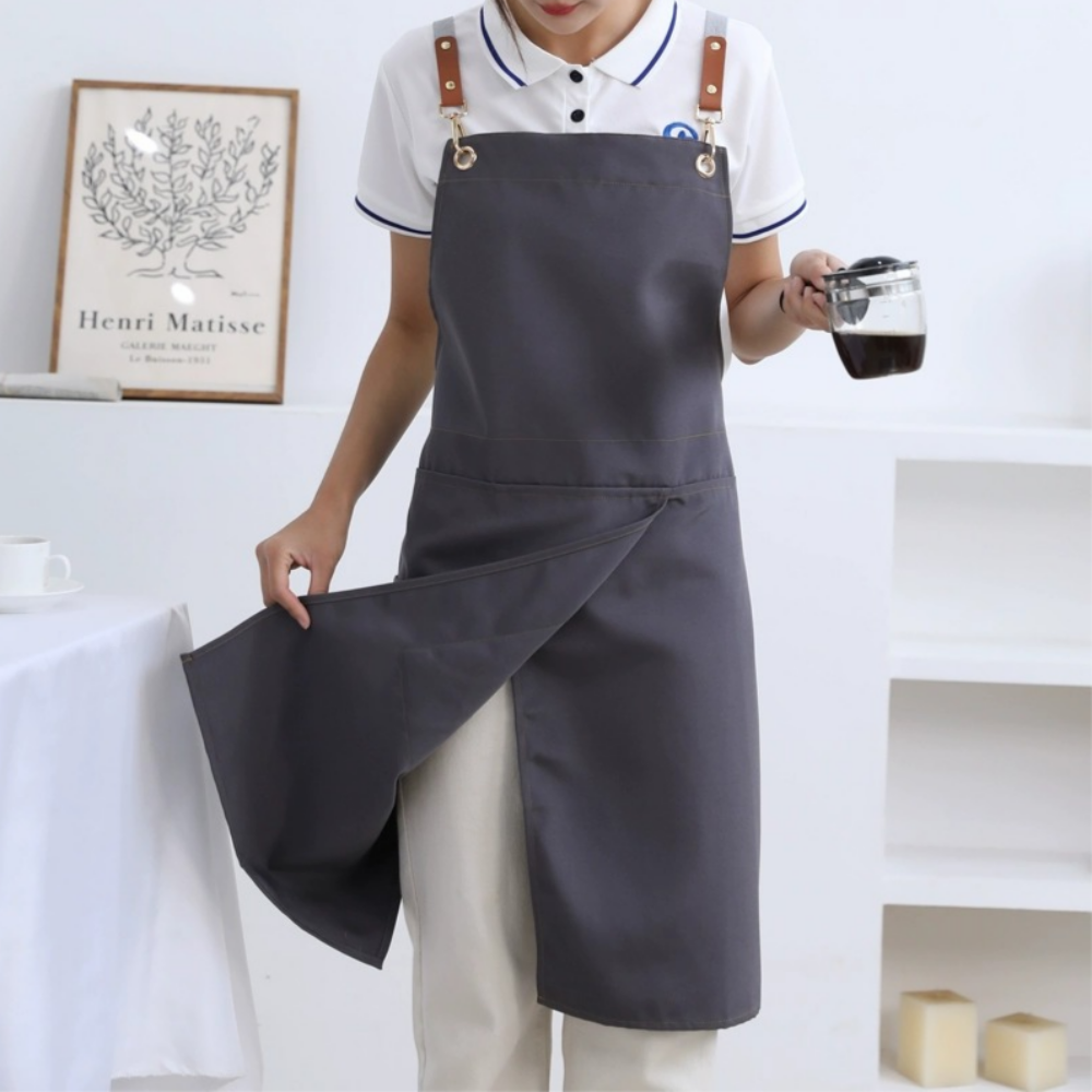 <b>이드림</b> 사선 앞트임 캔버스 순면 발수코팅 방수 앞치마 1개