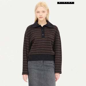 시슬리 벤티 스트라이프 카라 티셔츠 SATS34461