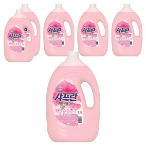 샤프란 핑크 센세이션 플러스 섬유유연제 본품 3.1L 6개 실내건조 정전기방지 대용량 LG생활건강 국산 향기캡슐무첨가 세탁유연제 섬유린스