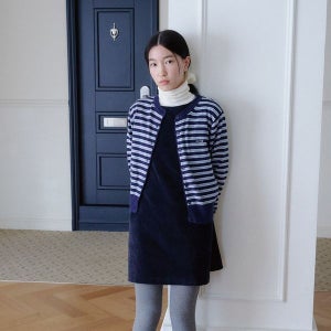 [비코멜리] ORA Corduroy Mini Dress_navy