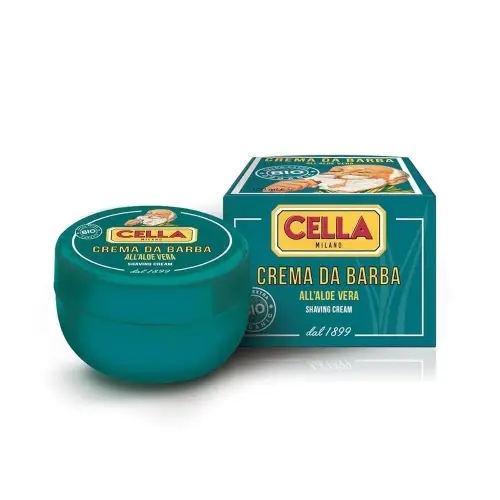 Cella Milano 알로에 베라 면도 크림 비누 150g - 면도기 <b>글라이드</b> 보호 <b>기능</b>이 있는 촘촘하고 고급스러운