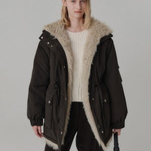 [룩캐스트] 벨라 리버시블 비건 퍼 패딩_브라운 / BELLA RIVERSIBLE VEGAN FUR PADDING_BROWN LK2FWTOP025-BR