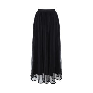 [JJ지고트] 레이스 벨벳 플레어 롱 스커트 (BLACK) GRBP0SKT31