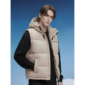 [팬암]  라이프 후디드 다운 베스트 라이트베이지 PODCVT31010LB