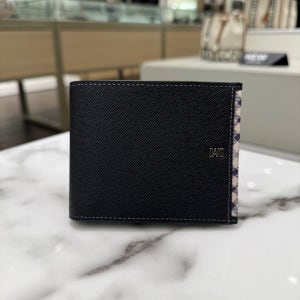 [닥스 액세서리 남성] 닥스 체크배색 소가죽 반지갑 WBWA5E101BK