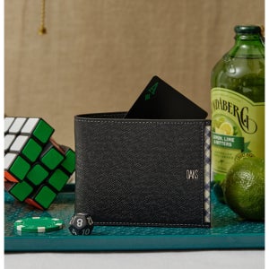 [닥스 액세서리 남성] 닥스 체크배색 소가죽 반지갑 WBWA5E101BK