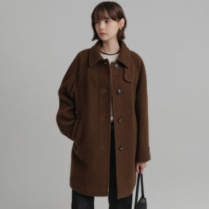[룩캐스트] [NEW 컬러] 헤일리 울 부클 하프 코트_브라운 / HAILY WOOL BOUCLE HALF COAT_BROWN
