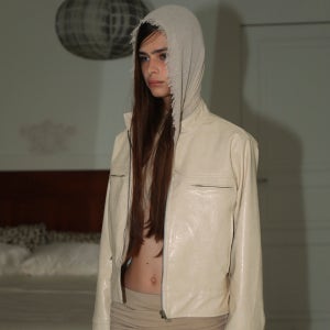 [지지비샤] Lily leather jacket (cream)