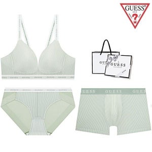 [롯데백화점] 게스 언더웨어 [선물포장] 스트라이프 노와이어 커플속옷세트 BRBPDR322MT LE1220428870