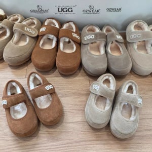 호주 오즈웨어 어그 양털 메리제인 벨크로 자수 로고 키즈 OB970K