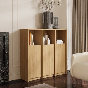 [까사미아] 하벨 3단책장 하부도어형 106.2cm (컬러 택1)