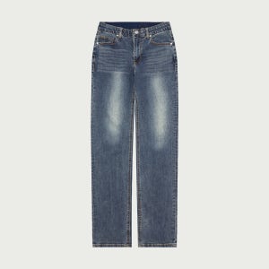 행텐 여성 이너밴딩 코인포켓 슬림핏 데님팬츠_더스티블루