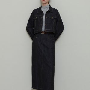 [르 스튜디오] STANDARD POCKET JACKET + H-LINE SKIRT SET-UP_DARK BLUE LS253SES002CDBL