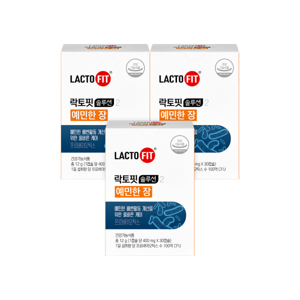 락토핏솔루션 종근당건강 <b>락토핏 솔루션 2 예민한 장</b> 3개(90캡슐) 3개월