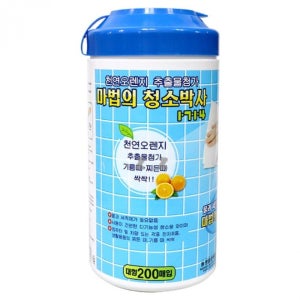 마법의 대형200매입 크리너 물티슈 찌든때제거 만능크리너 청소용 마법의대형 청소티슈
