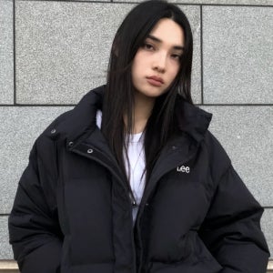 [리] 우먼 래글런 숏 다운 블랙 LE2504DP63BK