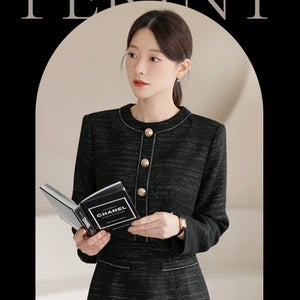 [실버펄사/격식룩]페린트 트위드 골드 버튼 원피스[단독특가]