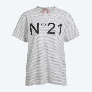 [넘버투애니원][N21]N21 로고 스트라이프 티셔츠(N2TAS25003IVX)