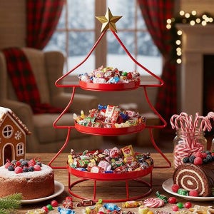 크리스마스 디스플레이 장식 소품 XMAS 3단 트레이 40cm 6개 세트