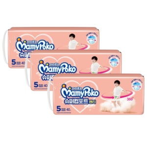 마미포코 슈퍼컴포트팬티 5단계40P x 3팩 공용