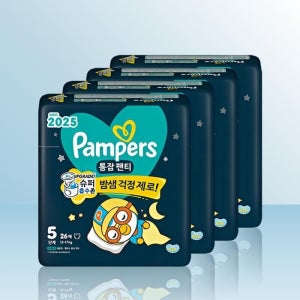 팸퍼스 2025 통잠 팬티 기저귀 5단계 104매 / iuy