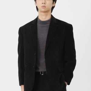 남성 간절기 블랙 코듀로이 싱글 투버튼 테일러드 블레이저 BSB105