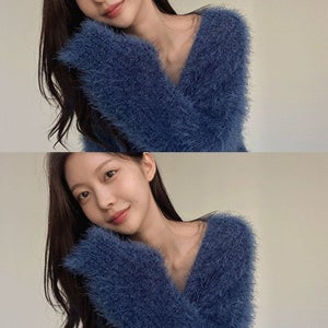 내일도착 가디건 ❤보들보들❤솜므 솔잎 가디건 - 루즈핏 니트 가디건 퍼니트 앙고라 여리핏 브이넥 버튼 봄 가을 겨울 소라 핑크 화이트 날개사 블프 직잭팟 퍼가디건