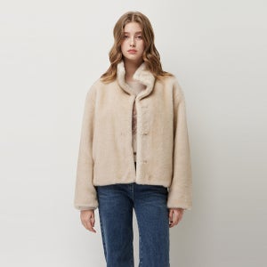 [시슬리]2025 WINTER [1/19 예약배송] [기은세 PICK] 하이넥 페이크 퍼 점퍼 SALE35561IV