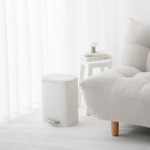 [자주] 무소음 페달 휴지통 12L 오프화이트 - 화이트 (J73N9020551)
