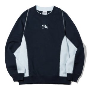 [코드그라피] WAVE 로고 심볼 배색 맨투맨_네이비 CBCFUTL066NY