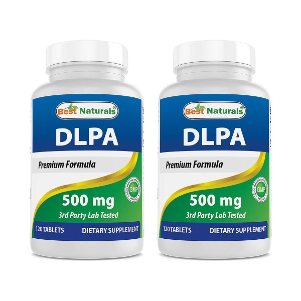 베스트 내추럴스 DL-<b>페닐알라닌</b> 500mg 120정 x 2통 (DLPA)