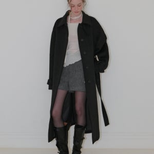 [에트몽] Balmacaan Long Coat, Black WC120UWW09