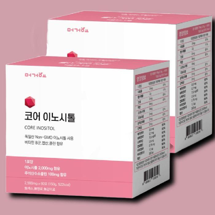 기타 <b>코어 이노시톨</b> 60포 2박스 독일산 미오이노시톨 콜린 엽산 비타민B