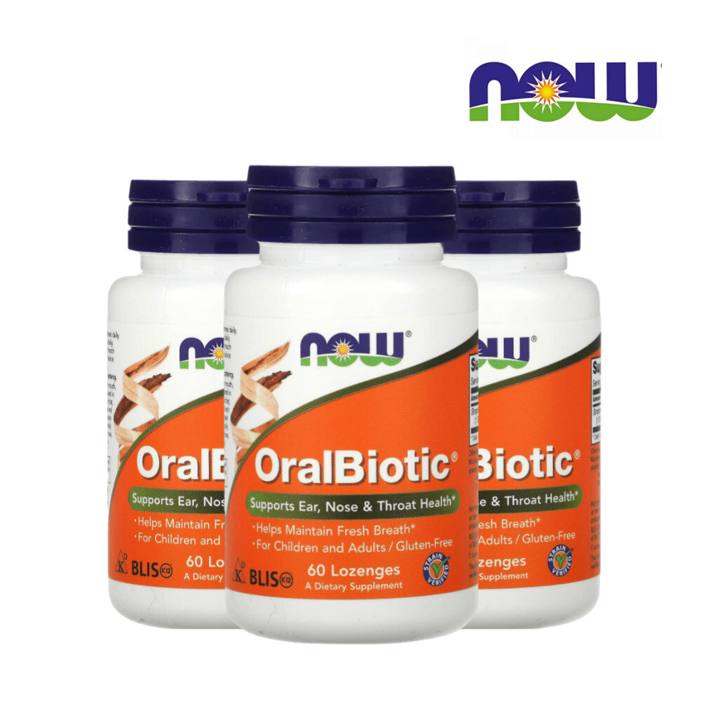 나우푸드 나우푸드 구강유산균 <b>오랄</b><b>바이오틱스</b> 60정 3개