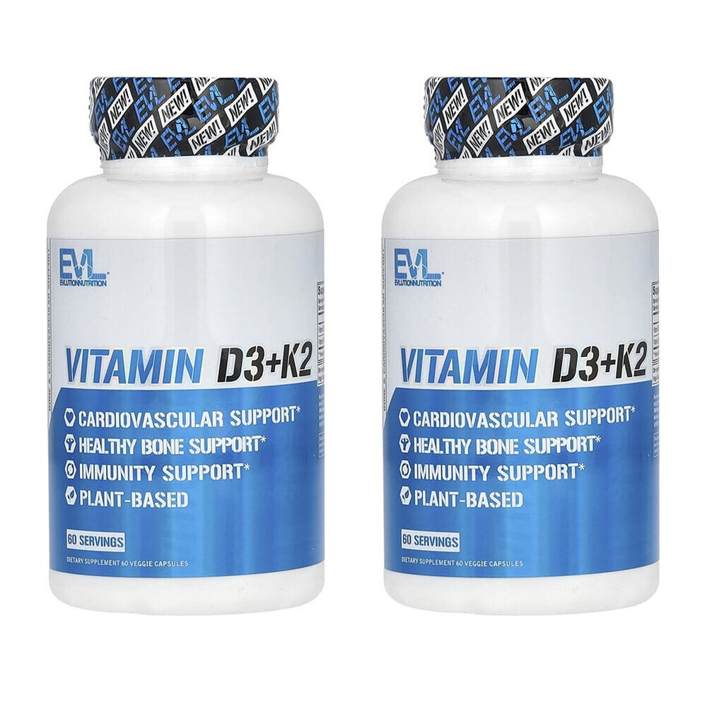 <b>에볼루션뉴트리션</b> 이볼루션 <b>비타민</b> D3 <b>K2</b> 60 캡슐 2개