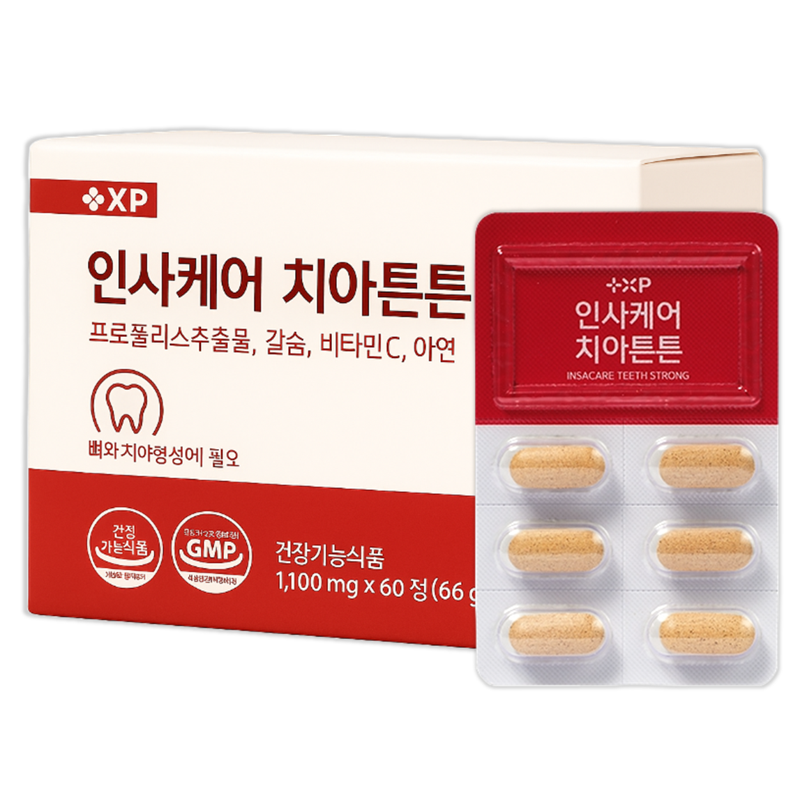 인사 케어 치 잇 튼튼 몸 에 좋은 칼슘 영양제  1세트  60정