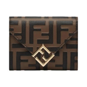 펜디 FF 다이아몬드 레더 트리폴드 지갑 브라운 8M0480 ADYM F13VK 블랙