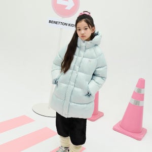 [베네통키즈]셔링 후드 롱 다운 QADJ02561LB