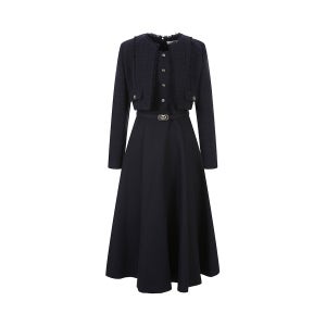 [JJ지고트] 프린지 플레어 롱 원피스 +재킷세트 (DARK NAVY) GRAA0OP321